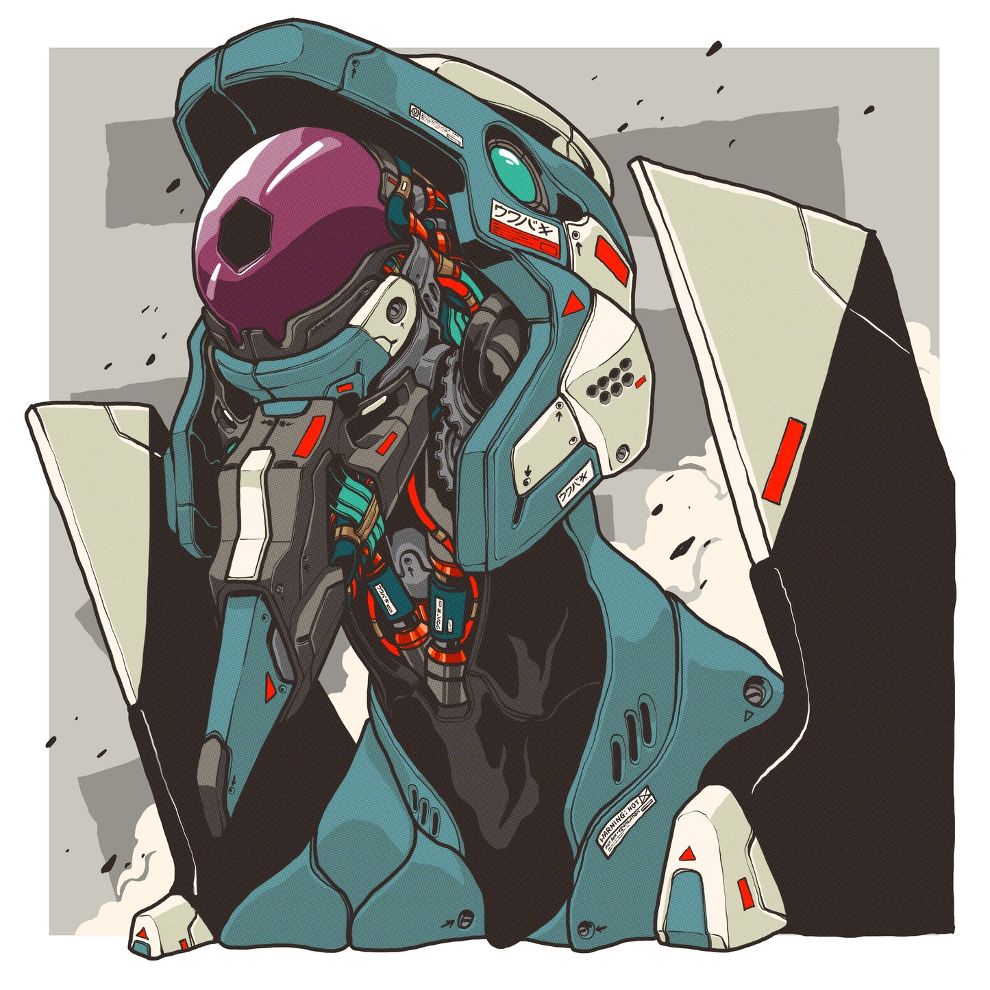 CLOGTWO Mechasoul Eva Unit 00 collectible art print featuring premium mecha illustration inspired by classic anime design