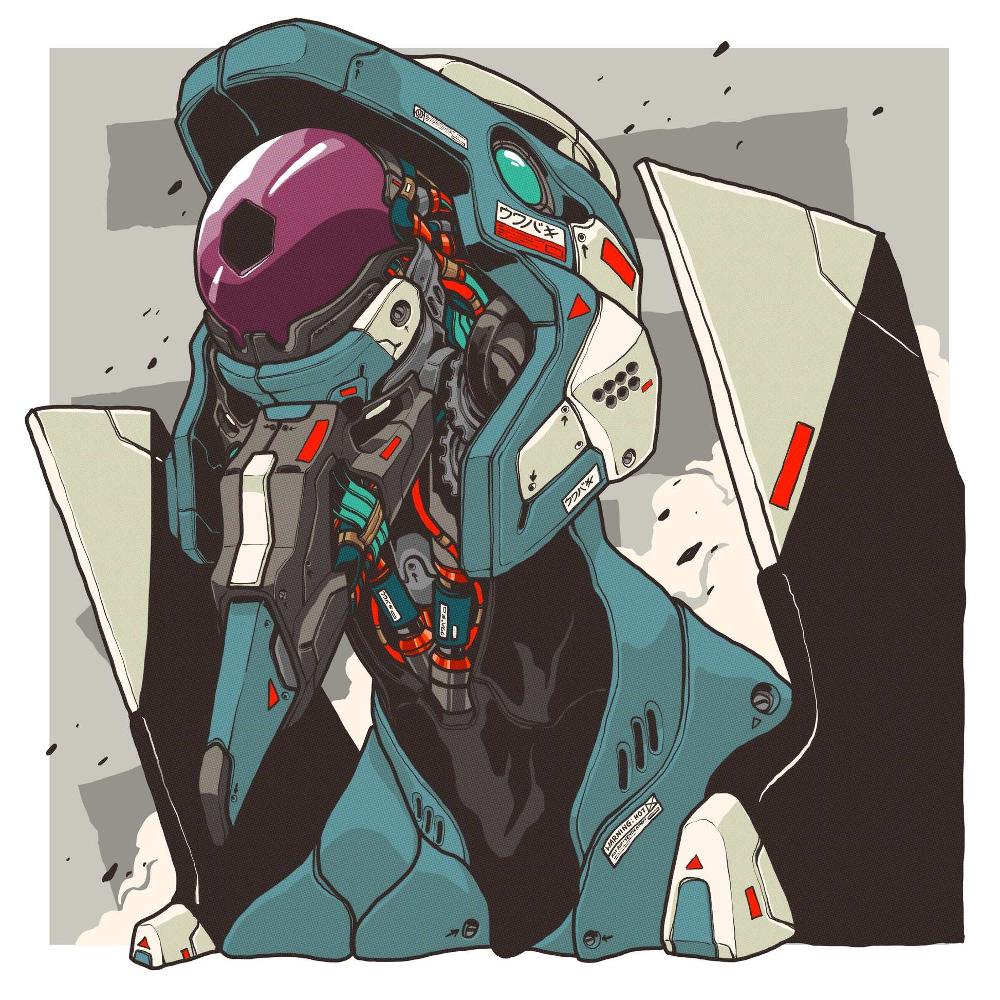CLOGTWO Mechasoul Eva Unit 00 collectible art print featuring premium mecha illustration inspired by classic anime design