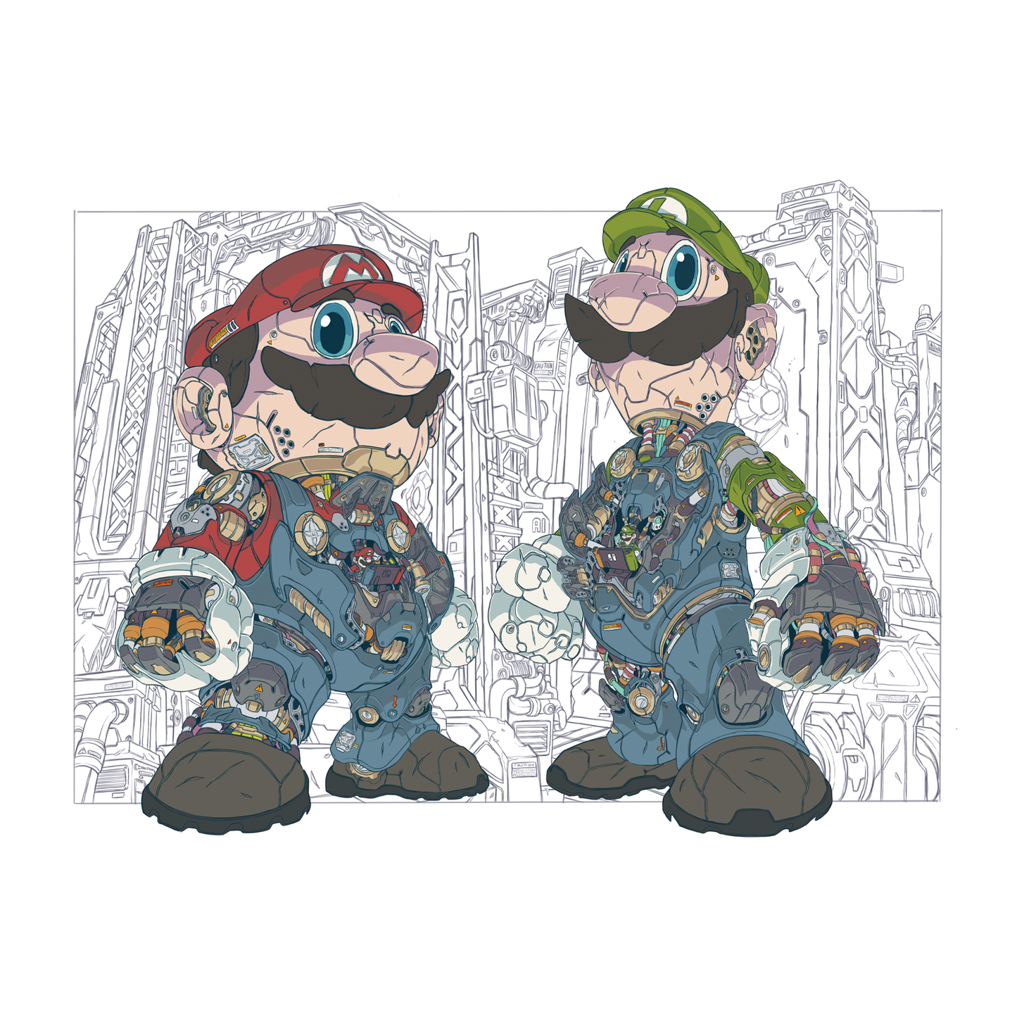 Mechasoul Titan Mario & Luigi Print