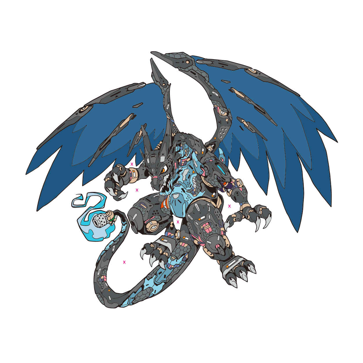 CLOGTWO x Mechasoul Mega Charizard Pin