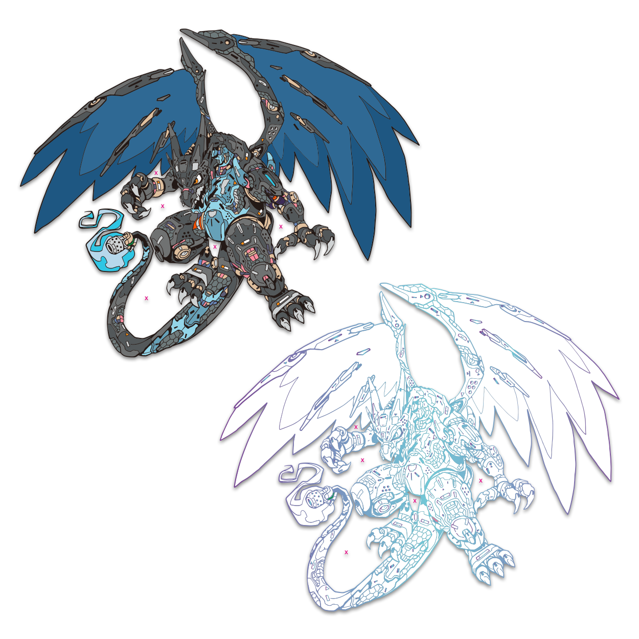 CLOGTWO x Mechasoul Mega Charizard Pin