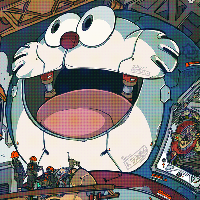 Mechasoul Titan Doraemon Print